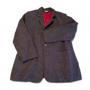 Ladies Vintage Gray Wool Tweed Blazer by Harvé Benard